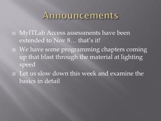 Announcements