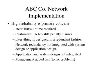 ABC Co. Network Implementation