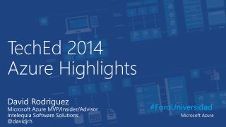 TechEd 2014 Azure Highlights