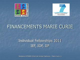 FINANCEMENTS MARIE CURIE