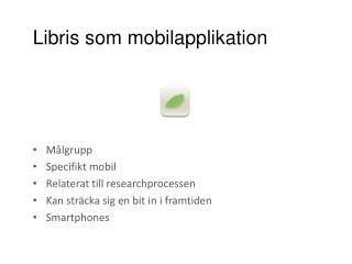 Libris som mobilapplikation