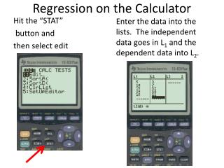 Regression on the Calculator