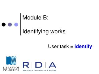 Module B: Identifying works