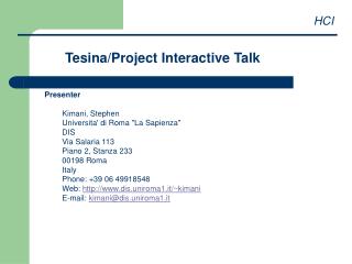 Tesina/Project Interactive Talk