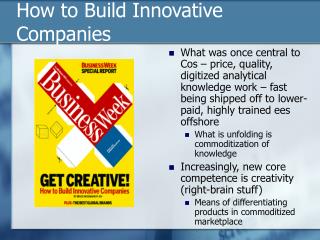 How to Build Innovative Companies