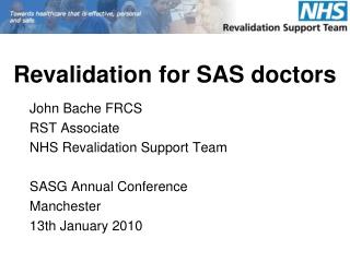 Revalidation for SAS doctors