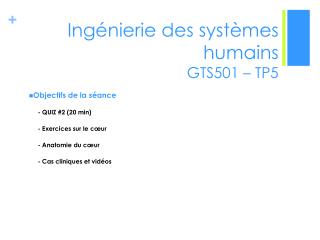 Ingénierie des systèmes humains GTS501 – TP5