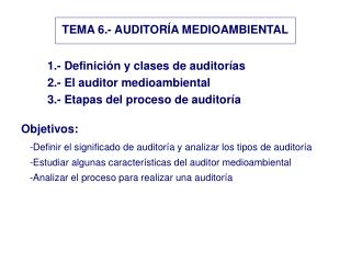 TEMA 6.- AUDITORÍA MEDIOAMBIENTAL