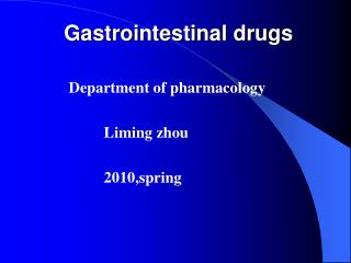 Gastrointestinal drugs