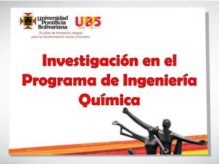 Investigación en el Programa de Ingeniería Química