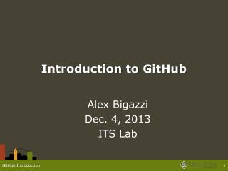 Introduction to GitHub