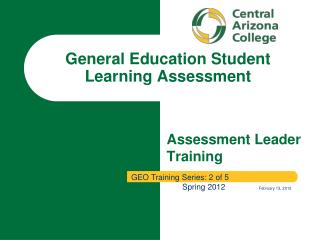 General Education Student Learning Assessment