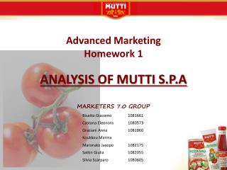 Advanced Marketing Homework 1