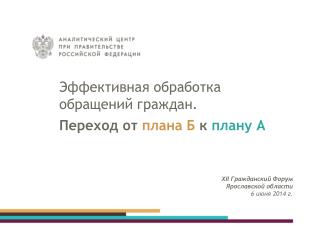 Эффективная обработка обращений граждан. Переход от плана Б к плану А