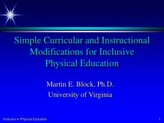 Simple Curricular and Instructional Modifications for Inclusive Physical Education