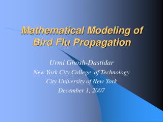 Mathematical Modeling of Bird Flu Propagation