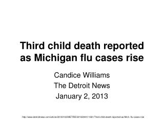 Third child death reported as Michigan flu cases rise
