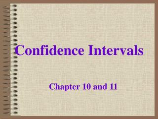 Confidence Intervals