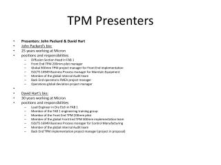 TPM Presenters