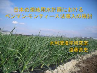 日本の畑地用水計画における ペンマン - モンティース法導入の検討