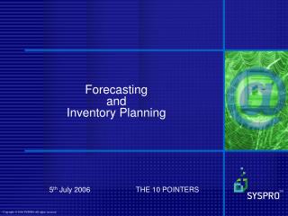 Forecasting and Inventory Planning