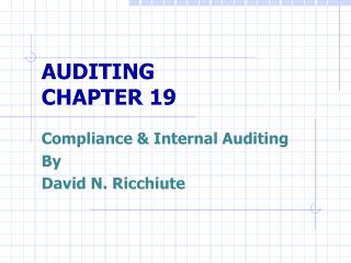 AUDITING CHAPTER 19