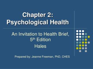 Chapter 2: Psychological Health