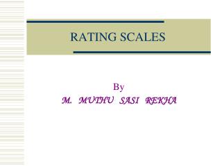 RATING SCALES