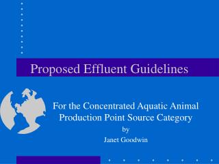 Proposed Effluent Guidelines