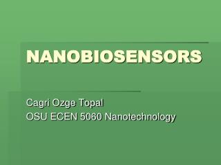 NANOBIOSENSORS