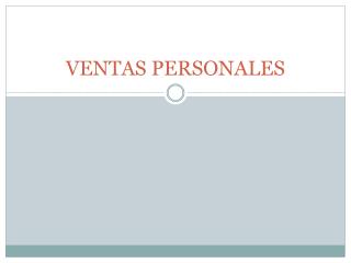 VENTAS PERSONALES