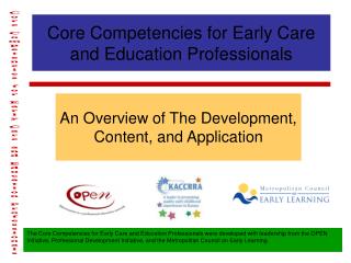 Core Competencies for Early Care and Education Professionals