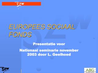 EUROPEES SOCIAAL FONDS