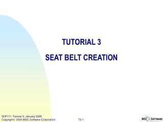 TUTORIAL 3 SEAT BELT CREATION