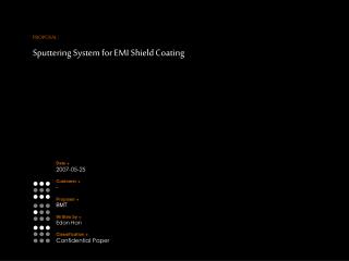 PROPOSAL : Sputtering System for EMI Shield Coating