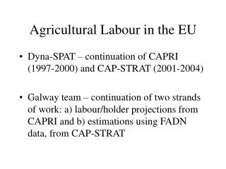 Agricultural Labour in the EU