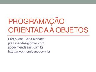 Programação orientada a objetos