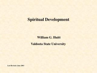 Spiritual Development