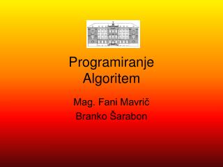 Programiranje Algoritem