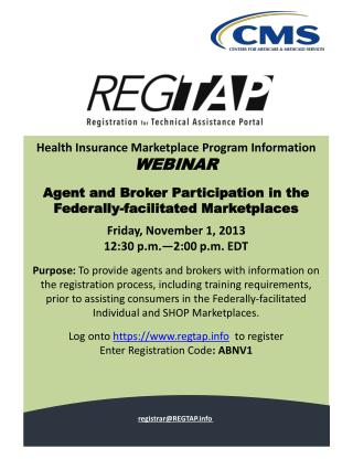 Health Insurance Marketplace Program Information WEBINAR