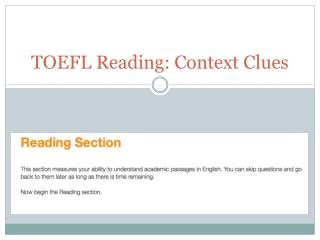 TOEFL Reading: Context Clues