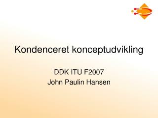Kondenceret konceptudvikling
