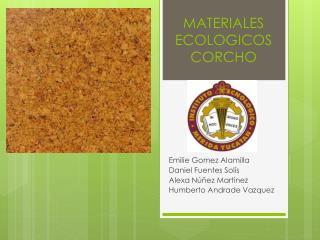 MATERIALES ECOLOGICOS CORCHO