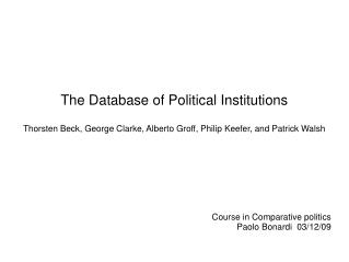 The Database of Political Institutions