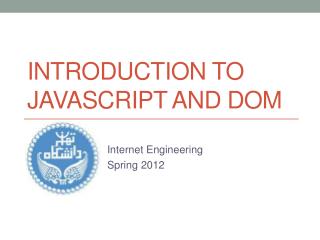 Introduction to JavaScript and dom