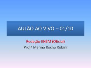 AULÃO AO VIVO – 01/10