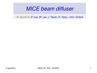 MICE beam diffuser