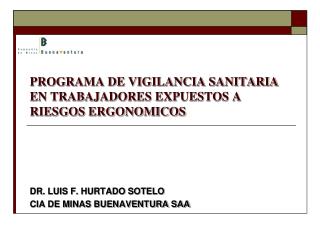 PROGRAMA DE VIGILANCIA SANITARIA EN TRABAJADORES EXPUESTOS A RIESGOS ERGONOMICOS