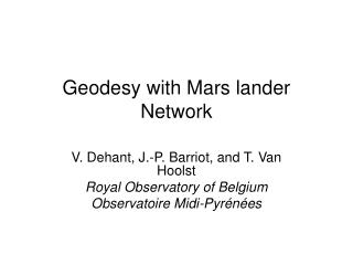 Geodesy with Mars lander Network