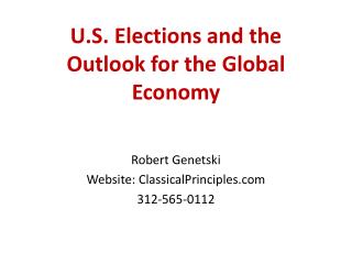 U.S. Elections and the Outlook for the Global Economy